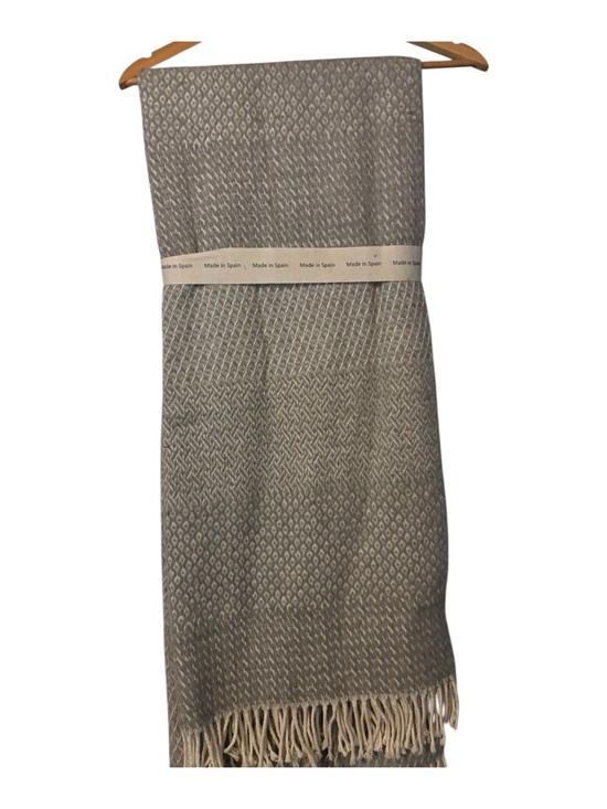 Other - Woven Fringe Throw Blanket in Taupe and Cream